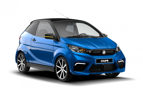 Brommobielen AIXAM Coupé Coupé GTi Saffier blauw 3/4 voor